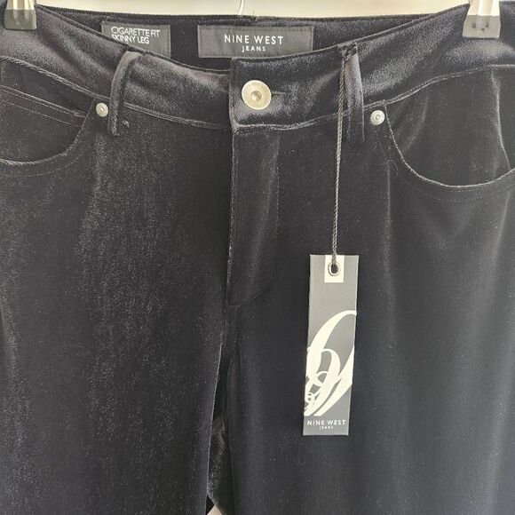 Nine West Mid Rise Velour Jeans Pants Size 10 - Picture 6 of 6